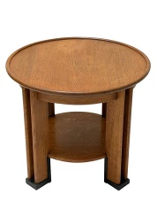 Art Deco Coffee Table by Jan Brunott, Solid Oak, Dutch Design, 1920s